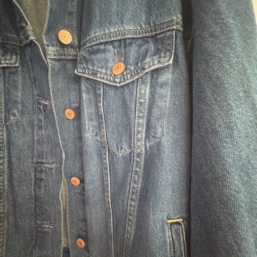 GAP Oversized Balloon Sleeve Blue Jean Jacket - Picture 3 of 12